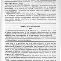 0927 - Page 919 - Lithotritie en une séance pour un calcul volumineux composé de parties égales d'oxalate de chaux et de phosphate de chaux, communication faite à la Société de médecine de Paris dans la séance du 13 juin 1891, par M. le docteur Dubuc... / Revue des cliniques. La pneumonie chez les diabétiques, par M. Merklen / Feuilleton. Causerie [Simplissime]