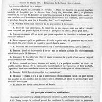 0931 - Page 923 - Revue des journaux.Contagiosité de l'impétigo chez les enfants, par le docteur Variot (Revue de thérapeutique, 1891) / Académies et sociétés savantes. Société de médecine de Paris. Séance du 13 juin 1891 / De quelques nouvelles médications. Nouvelle contribution à l'étude hypnotique du sulfonal. (Les Nouveaux remède, 1891)