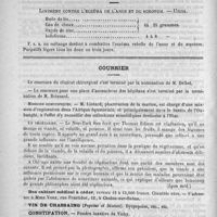 0020 - Page 12 - Académies et sociétés savantes. Société médicale des hôpitaux. Séance du 26 juin / Formulaire. Liniment contre l'eczéma de l'anus et du scrotum. - Unna / Courrier / Missions scientifiques / Un végétarien