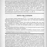 0094 - Page 86 - Bulletin / Revue des cliniques. Un cas de tumeur cérébral, par M. Dianoux / Feuilleton. Causerie