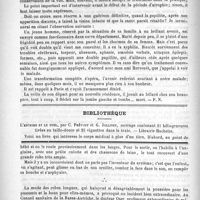 0098 - Page 90 - Revue des cliniques. Un cas de tumeur cérébral, par M. Dianoux / Bibliothèque. L'escrime et le duel, par C. Prévost et G. Jollivet... - Librairie Hachette / Feuilleton. Causerie