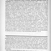 0100 - Page 92 - Revue des journaux. Contribution au traitement des maladies du nez, de la gorge et du larynx, par le Docteur S. Loeri (Revue de laryngocologie, 1891) / De quelques médications contre certaines affections pharyngo-nasales et laryngées, par le Docteur E. Loeri (Revue de laryngocologie, 1891) / Feuilleton. Causerie