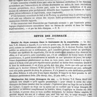 0122 - Page 114 - Revue des thèses. Contribution à l'étude des connexions du cervelet, par le Docteur J. Brosset, 1891 / Revue des journaux. Emploi du thym commun dans le traitement de la coqueluche (The therap. Gaz., 15 juin 1891) / Elimination des corps étrangers du nez (The therap. Gaz., 15 juin 1891) / Académies et sociétés savantes. Académie de médecine. Séance du 21 juillet 1891
