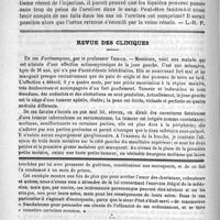 0132 - Page 124 - Bulletin / Revue des cliniques. Un cas d'actinomycose, par le professeur Thiriar / Feuilleton. Causerie