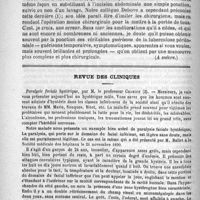 0144 - Page 136 - Hôpital Tenon. - M. le Docteur L.-G, Richelot. De la laparotomie exploratrice (A suivre) / Revue des cliniques. Paralysie faciale hystérique, par M. le Professeur Charcot