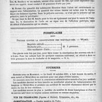 0164 - Page 156 - Académies et sociétés savantes. Société médicale des hôpitaux. Séance du 24 juillet / Formulaire. Poudre contre la constipation des nouveau-nés. - Wyeth / Courrier. Hospices civils de Marseille