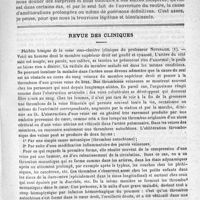 0173 - Page 165 - Hôpital Tenon. - M. le Docteur L.-G. Richelot. De la laparotomie exploratrice / Revue des cliniques. Phlébite bénigne de la veine sous-clavière (clinique du Professeur Nothnagel)
