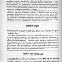 0174 - Page 166 - Revue des cliniques. Phlébite bénigne de la veine sous-clavière (clinique du Professeur Nothnagel) / Bibliothèque. Hypnotisme, suggestion et lecture des pensées, par Jean de Torschanoff... - Paris, G. Masson, 1891 / Revue des journaux. Du lavage de l'organisme de l'homme et de la valeur et des méthodes d'administration de l'eau dans les maladies, par le Docteur Sahli... (Correspond. f. schweizer Aertze, 1890, 17)