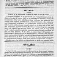 0201 - Page 193 - Comité de rédaction / Sommaire / Bulletin. Congrès de la tuberculose. - Sérum de chien ou sang de chèvre / Feuilleton. Causerie