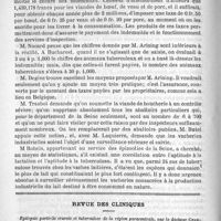0216 - Page 208 - Bulletin. Hospitalisation des tuberculeux. - Prophylaxie de la tuberculose / Revue des cliniques. Epilepsie partielle crurale et tuberculose de la région paracentrale, par le Docteur Charcot