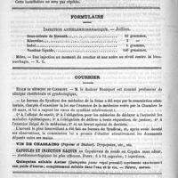 0224 - Page 216 - Académies et sociétés savantes. Académie de médecine. Séance du 4 août 1891 / Formulaire. Injection antiblennorrhagique. - Jullien / Courrier. Ecole de médecine de Clermont / Bulletin bibliographique