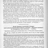 0240 - Page 232 - Bulletin. La vaccination antituberculeuse / Hernie inguinale interstitielle étranglée avec torsion de l'intestin dans l'abdomen ; opération. - Disparition spontanée de l'étranglement intra-abdominal. - Guérison / Feuilleton. Causerie