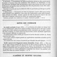 0258 - Page 250 - Revue des thèses. De l'idée de persécution dans la mélancolie et le délire des persécutions, par Blin. Paris, Bureaux du Progrès médical, 1890 / Revue des journaux. La cécité corticale (Scalpel, 1891) / Greffe osseuse avec fragments osseux décalcifiés (Scalpel, 1891) / Académies et sociétés savantes. Académie de médecine. Séance du 11 août 1891