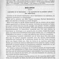 0261 - Page 253 - Comité de rédaction / Sommaire / Bulletin. L'hérédité de la tuberculose. - La mortalité de la première enfance par tuberculose