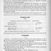 0272 - Page 264 - Revue des journaux. De quelques nouvelles médications. Le triol dans le traitement des maladies de femmes, par le Docteur Gottschalk. (Revue de thérapeutique, 1891) / Formulaire. Lavement purgatif pour enfants. - Jules Simon / Courrier. Concours