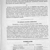 0283 - Page 275 - Deuxième Congrès de médecine mentale tenu à Lyon / De quelques nouvelles médications. Contribution à l'action de l'ichthyol. (Nouveaux remèdes, 1891) / Formulaire. Potion contre le choléra infantile. - Critzman