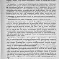 0291 - Page 283 - Congrès de la tuberculose. L'estomac des phthisiques / Les anomalies et les atonies nutritives et fonctionnelles chez les tuberculeux / Contagiosité de la tuberculose par les aliments des phthisiques / Fièvre bacillaire prétuberculeuse à forme typhoïde. - Typho-bacillose / Sur une complication générale, encore mal connue, de nature infectieuse, du lupus vulgaire