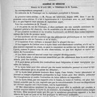 0295 - Page 287 - Revue des journaux. Du diabète consécutif à l'extirpation du pancréas, par Gaglio. (Bollet. delle scienze med., 1891, février) / Académies et sociétés savantes. Académie de médecine. Séance du 18 août 1891