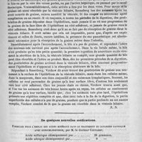 0319 - Page 311 - Revue des journaux. De la circulation intermédiaire de la graisse à travers le foie ; son importance physiologique et ses rapports avec l'ictère des nouveau-nés, par Rosenberg. (Virchow's Archiv., Bd CXXIII, p. 17) - La circulation intermédiaire de la graisse à travers le foie et la vésicule biliaire, par Virchow. (Virchow's Archiv., Bd CXXIII, p. 187) / De quelques nouvelles médications. Formules pour l'emploi des acides minéraux dans le traitement du catarrhe gastrique avec hypochlorhydrie, par M. le Docteur Coutaret