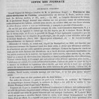 0350 - Page 342 - Hôpital Tenon. - M. le Docteur L.-G. Richelot. Traitement de la rétroversion utérine / Revue des journaux. Journaux italiens. Grand hôpital de Bologue (section de M. le Professeur Ruggi). - Traitement des rétro-déviations de l'utérus, communication du docteur G. Poppi... (In Riforma medica, n° 187, août) / Feuilleton. Causerie