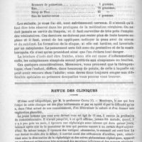 0360 - Page 352 - Hôpital Trousseau. - M. le Docteur Sevestre. Les grandes indications thérapeutiques chez l'enfant / Revue des cliniques. Oedème actif idiopathique, par M. le Professeur Crocq