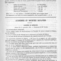 0365 - Page 357 - Revue des journaux. Un procédé d'anesthésie locale, par M. Schleich (Semaine médicale, 1891, 43) / Un traitement d'asthme, par le Docteur J. Aulde (Semaine médicale, 1891) / Académies et sociétés savantes. Académie de médecine. Séance du 1er septembre 1891