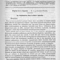 0369 - Page 361 - Comité de rédaction / Sommaire / Hôpital de la Charité. - M. le Professeur Potain. La température dans la fièvre typhoïde