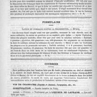 0380 - Page 372 - De quelques nouvelles médications. Contribution à l'action physiologique des noix de Kola. (Nouveaux remèdes, 1891) / Formulaire. Lotion et pommade contre la tricophytie. - Brocq / Courrier