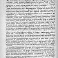 0400 - Page 392 - Association médicale britannique. 59 session / Revue des journaux. Sur le traitement de la méningite, par J. Barr (Revue de thérapeutique, 1891) / Mort à la suite d'une injection vaginale de nitrate d'argent (Revue de thérapeutique, 1891) / Le procédé de Kelly pour combattre les hémorrhagies (Revue de thérapeutique, 1891)
