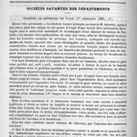 0462 - Page 454 - Revue des journaux. De l'influence de quelques médicaments sur la marche du diabète, par le Docteur G. Bufalini. (Annales de Gand, 1891) / Sociétés savantes des départements. Sociétés de médecine de Lyon (1er semestre 1891)