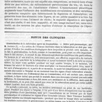 0470 - Page 462 - La diète dans les maladies aiguës, par le Docteur A. Manquat... / Revue des cliniques. Généralisation de la tuberculose après un traumatisme. - Délire post-pneumonique, par M. Jaccoud