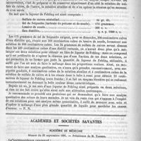 0472 - Page 464 - Revue des journaux. Un moyen de conserver la liqueur de Fehling, par le Docteur L. Patel (Revue de thérapeutique) / Académies et sociétés savantes. Académie de médecine. Séance du 22 septembre 1891