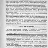 0493 - Page 485 - Hôpital Tenon. - M. le Docteur L.-G. Richelot. Le prolapsus utérin / Revue des cliniques. De l'angine de Ludwig, par M. F. Schiffers / Feuilleton. Causerie