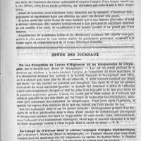 0497 - Page 489 - Revue des cliniques. De l'angine de Ludwig, par M. F. Schiffers / Revue des journaux. Un cas d'empyème de l'antre d'Highmore dû au streptocoque de l'érysipéle, par le Docteur Luc (Revue de laryngologie) / Le tubage de O'Dwyer dans la sténose laryngée d'origine diphthéritique, par le Docteur J. Schwalbe (Revue de laryngologie)