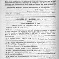 0532 - Page 524 - Correspondance. A Monsieur le rédacteur en chef de l'Union médicale / Académies et sociétés savantes. Société de médecine de Paris. Séance du 25 juillet 1891 / Société de thérapeutique (1er semestre 1891)