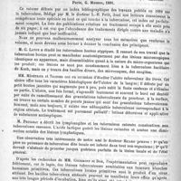 0568 - Page 560 - Revue des cliniques. Des suppurations de la main et de l'avant-bras, par M. le Dentu / Bibliothèque. Etude expérimentales et cliniques sur la tuberculose... Paris, G. Masson, 1891