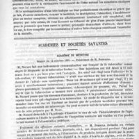 0581 - Page 573 - Revue des cliniques. De l'examen des idées délirantes, par le Docteur J. Séglas / Académies et sociétés savantes. Académie de médecine. Séance du 13 octobre 1891