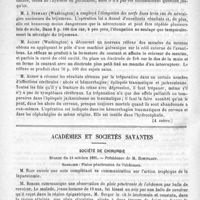 0604 - Page 596 - Congrès de septembre 1891 (A suivre) / Académies et sociétés savantes. Société de chirurgie. Séance du 14 octobre 1891