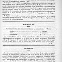 0631 - Page 623 - Académies et sociétés savantes. Société médicale des hôpitaux. Séance du 23 octobre / Formulaire. Mixture contre les vomissements de la grossesse. - Weiss / Courrier. Congrès international de la prostitution / Distinctions honorifiques