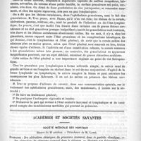 0665 - Page 657 - Sociétés savantes des départements. Société de médecine et de chirurgie pratiques de Montpellier (1er semestre) / Académies et sociétés savantes. Société médicale des hôpitaux. Séance du 30 octobre