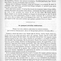 0691 - Page 683 - Académies et sociétés savantes. Société de dermatologie et syphiligraphie (Juillet 1891) / De quelques nouvelles médications. Prurit vulvaire ; guérison après emploi du courant constant, par le Docteur Cholmogoroff. (Revue de thérapeutique générale et thérmale, 1891)