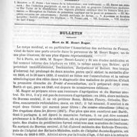 0729 - Page 721 - Comité de rédaction / Sommaire / Bulletin. Mort de M. Henri Roger
