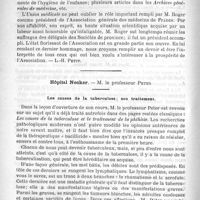 0730 - Page 722 - Bulletin. Mort de M. Henri Roger [L.-H. Petit] / Hôpital Necker. - M. le Professeur Peter. Les causes de la tuberculose ; son traitement