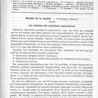 0765 - Page 757 - Comité de rédaction / Sommaire / Hôpital de la Charité. - Professeur Duplay. Les résultats des opérations exploratrices