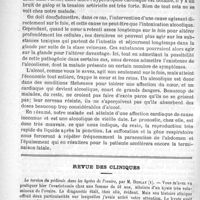 0804 - Page 796 - Hôpital de la Charité. - M. le Professeur Potain. Le foie cardiaque / Revue des cliniques. La torsion du pédicule dans les kystes de l'ovaire, par M. Duplay