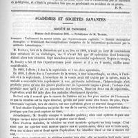 0833 - Page 825 - Revue des journaux. Ichthyol ; son action. (Le Scalpel, 1891) / Anesthésie par le chlorure de méthylène ; mort. (Le Scalpel, 1891) / Académies et sociétés savantes. Société de chirurgie. Séance du 2 décembre 1891