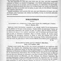 0856 - Page 848 - Revue des cliniques. Tuberculose cutanée guérie. Tuberculose viscérale consécutive. Adénopathie trachéo-bronchique et néphrite, par M. le Professeur Grancher / Bibliothèque. Le traitement de la tuberculose d'après l'état actuel de la science, par J. Gordon. Paris, G. Masson, 1891 / Les maladies de l'esprit, par M. le Docteur P. Max Simon. Paris, J.-B. Baillière, 1892 / Revue des journaux. Angine érysipélateuse primaire par streptococcus, par le Docteur Barnabit. (Revue de laryngologie, 1891)