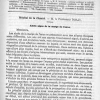0861 - Page 853 - Comité de rédaction / Sommaire / Hôpital de la Charité. - M. le Professeur Duplay. Abcès aigus de la marge de l'anus