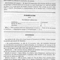 0919 - Page 911 - Académies et sociétés savantes. Académie de médecine. Séance du 22 décembre 1891 / Formulaire. Glycérolé résolutif / Courrier