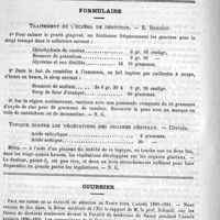 0930 - Page 922 - Académies et sociétés savantes. Société de médecine de Paris. Séance du 12 décembre 1891 / Formulaire. Traitement de l'eczéma de dentition. - E. Besnier / Topique contre les végétations des organes génitaux. - Urriola / Courrier. Prix des thèses de la Faculté de médecine de Nancy pour l'année 1890-1891